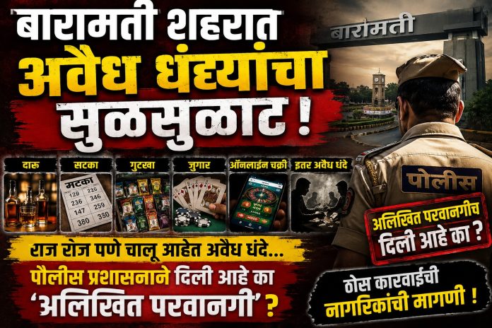 बारामती शहरात अवैध धंद्यांचा सुळसुळाट; पोलीस प्रशासनाच्या भूमिकेवर प्रश्नचिन्ह