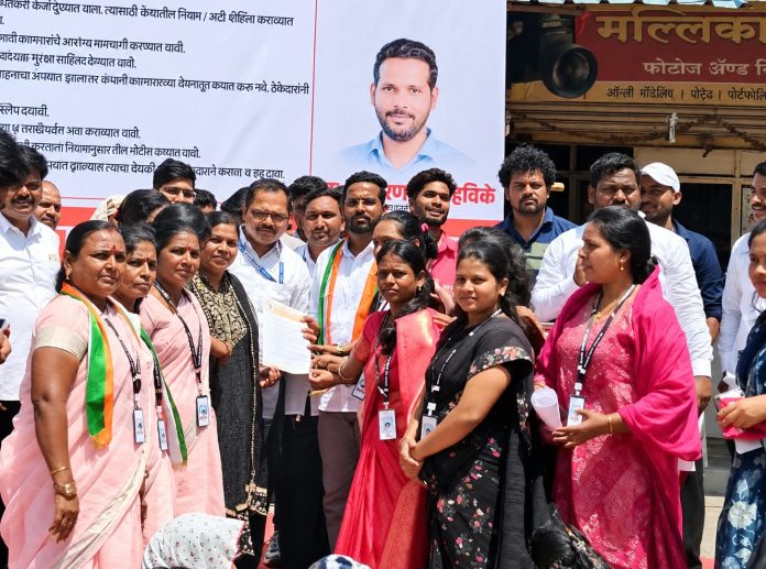 बारामतीत कंत्राटी कामगारांच्या विविध मागण्यांसाठी जनशक्ती कामगार संघाचा मोर्चा
