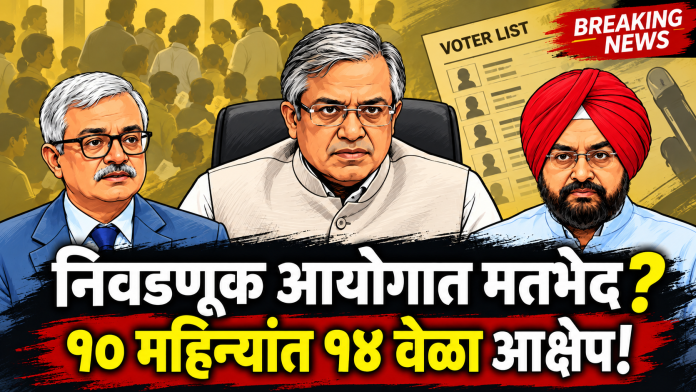 🚨 निवडणूक आयोगात अंतर्गत मतभेद? दोन निवडणूक आयुक्तांनी १० महिन्यांत १४ वेळा नोंदवला आक्षेप