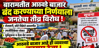 बारामतीतील पारंपरिक आठवडे बाजार बंद करण्याच्या निर्णयाला नागरिकांचा विरोध