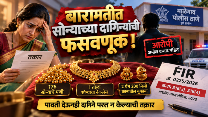 🚨 बारामतीत सोन्याच्या दागिन्यांची फसवणूक केल्याचा आरोप; माळेगाव पोलिसांत सराफाविरुद्ध गुन्हा दाखल