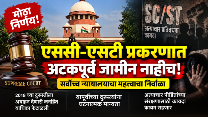 एससी-एसटी प्रकरणात अटकपूर्व जामीन नाहीच!