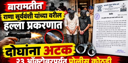 बारामतीत राणा सूर्यवंशी यांच्यावरील हल्ला प्रकरणात दोघांना अटक; २३ ऑक्टोबरपर्यंत पोलीस कोठडी